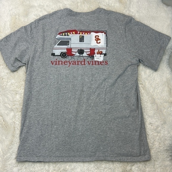 USC Trojans Vineyard Vines Men’s Interlock Cotton Gray RV Tailgate Tee S… - Picture 2 of 10